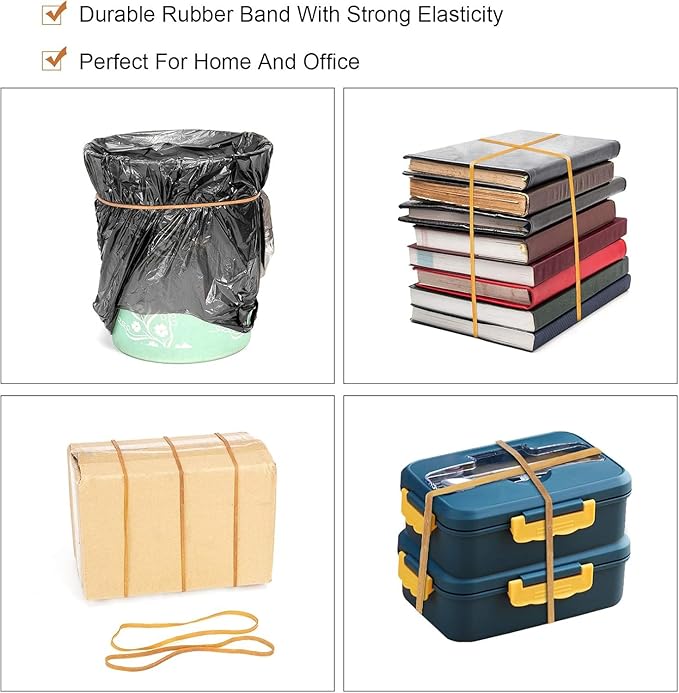 Small Quantity Rubber Bands Pack, Everyday Elastic Bands - Purchase What You Need, At A Price That You Like - Everyday Rubber Bands - Band Size: About 7" x 1/8" - 10 Bands