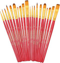 Transon 20pcs Artist Painting Brush Set for Acrylic Watercolor Gouache Hobby Craft Face Rock Painting