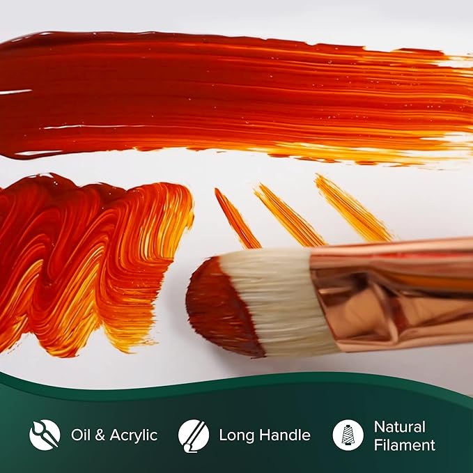 Silver Brush Limited 1003 Grand Prix Filbert Brush for Oil Paintings, Size 2, Long Handle