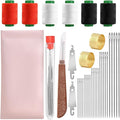 38Pcs Big Eye Steel Sewing Needles Kit, Include 25 Steel Needles, 1 Seam Sewing Thread Ripper, 2 Needle Threaders, 6 Threads, 2 Thimbles, 1 Storage Tube, 1 Storage Bag for Mending, Gift for Lovers