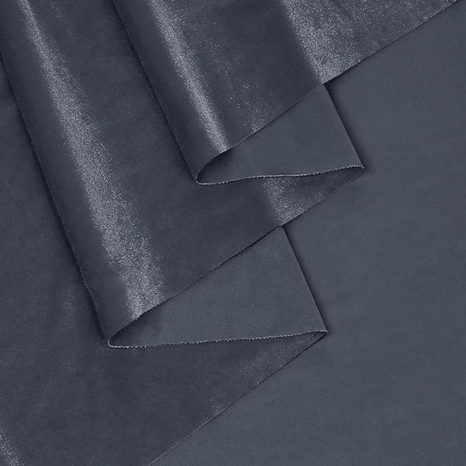 KKJIAF Grey Stretch Velvet Fabric 60 Inch Wide, 2 Yard Soft Stretchy Fabric for Sewing Clothes, Apparel, Costume, Crafts - 90% Polyester 10% Spandex