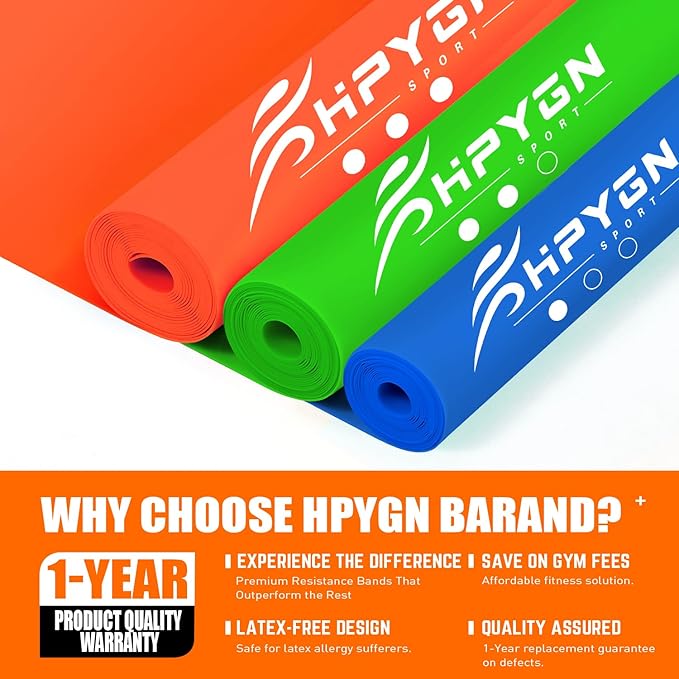 Resistance Bands, Exercise Bands, Physical Therapy Bands for Strength Training, Yoga, Pilates, Stretch Elastic Band with Different Strengths, Workout Bands for Home Gym