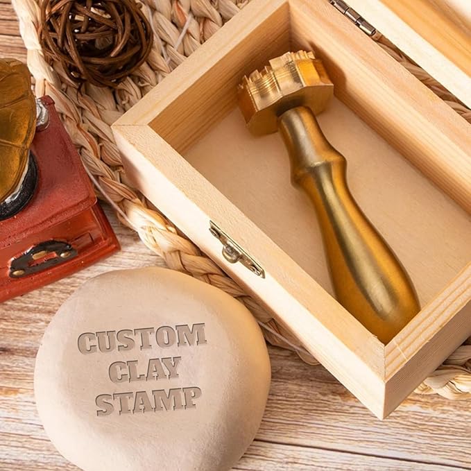 Custom Pottery Stamps for Clay Personalized Pottery Tool Kit Stamp with Own Design Signature Letters Gift for Potters DIY Lovers-3"