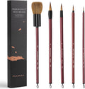 Watercolor Brushes Professional, Fuumuui 5Pcs Synthetic Goat Mixed Hair Water Color Paint Brush Set with Flat Round Detail for Watercolor, Pottery, Acrylic, Gouache