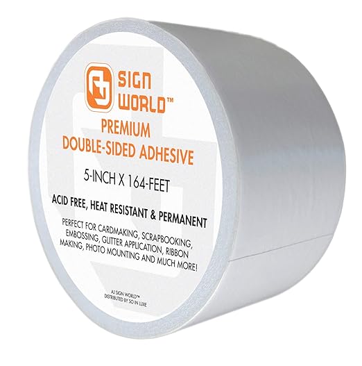Best 5" Ultra-Thin Permanent Double-Sided Tape for Arts, Crafts, Photography, Scrapbooking, Tear-by-Hand, Paper Backing, Documents, All Purpose (5-Inch by 164-Feet/55 Yards)
