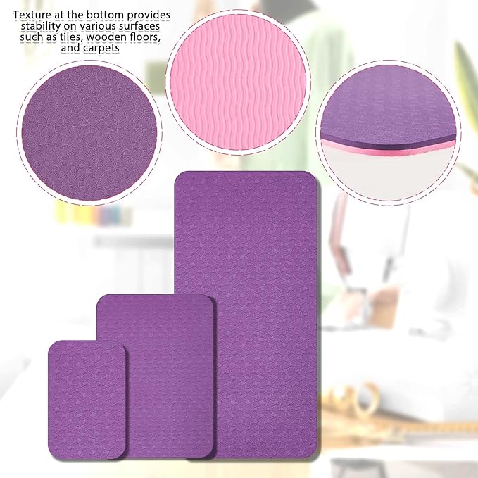 3 Pcs Sewing Machine Muffling Mat Pedal Mat Sewing Machine Pad No Slip Rubber Stay in Place Mats for Calms Vibration(Pink Purple,15 x 20 Inch,14 x 9 Inch,17 x 36 Inch)
