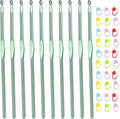 Aeelike 10pcs Size G / 4.0mm Crochet Hooks,Aluminum Crochet Needles and 30pcs Stitch Markers for Beginner and Advanced, Crocheter Hook Set for Learning How to Crochet