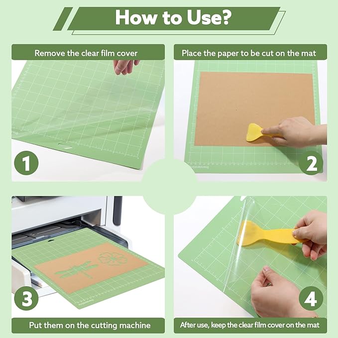 24 Pack Cutting Mat for Cricut Bulk, 12x12 Inch (Light, Standard, Strong), Vinyl Mat Variety Adhesive Mats for Cricut Explore Air/Air 2/One/Maker