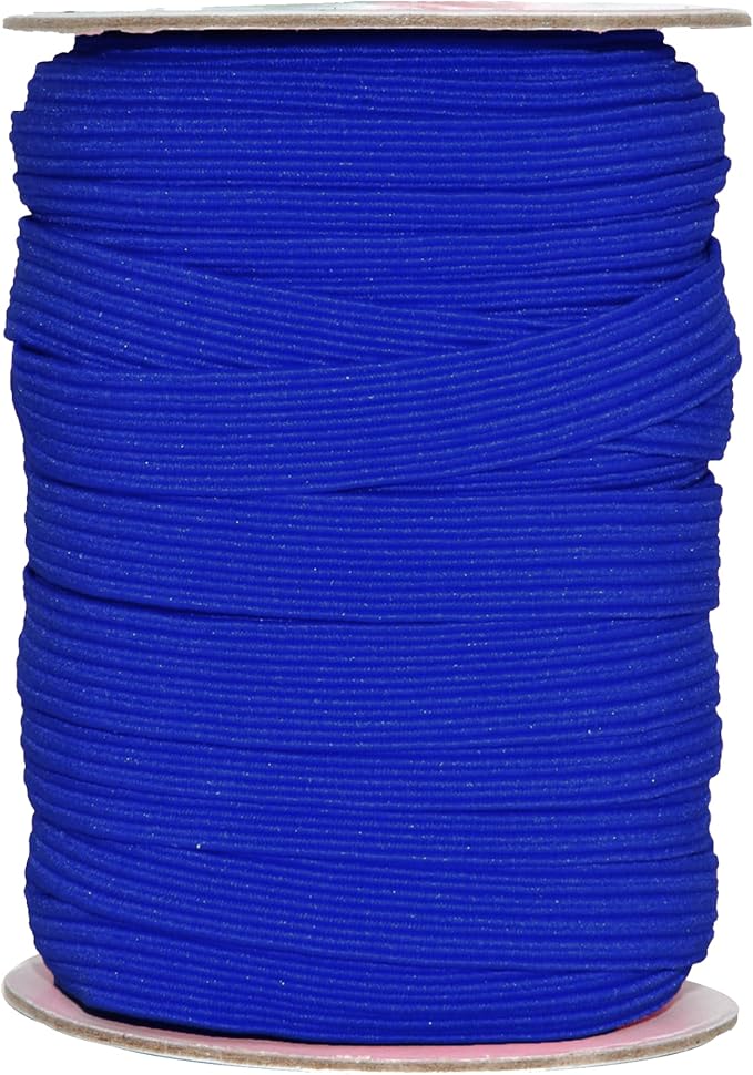 Mandala Crafts 16mm 20 Yds Roll of Royal Blue Elastic Bands for Sewing - 5/8 Flat Elastics Cord - 5 8 Inch Braided Stretch Straps for Crafting