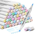 Arrtx Pastel Markers Oros 66 Colors, Oros Dual Tip(Brush & Chisel) Sketch Art Markers for Artist Adult,for Sketching, Coloring, Calligraphy,Drawing