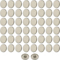 HARFINGTON 50pcs 24L Metal Round Flat Sewing Buttons 15mm Alloy Shank Craft Replacement Button for Men Women Suit Woolen Coat Shirt Trousers Sewing Crafts, Grey