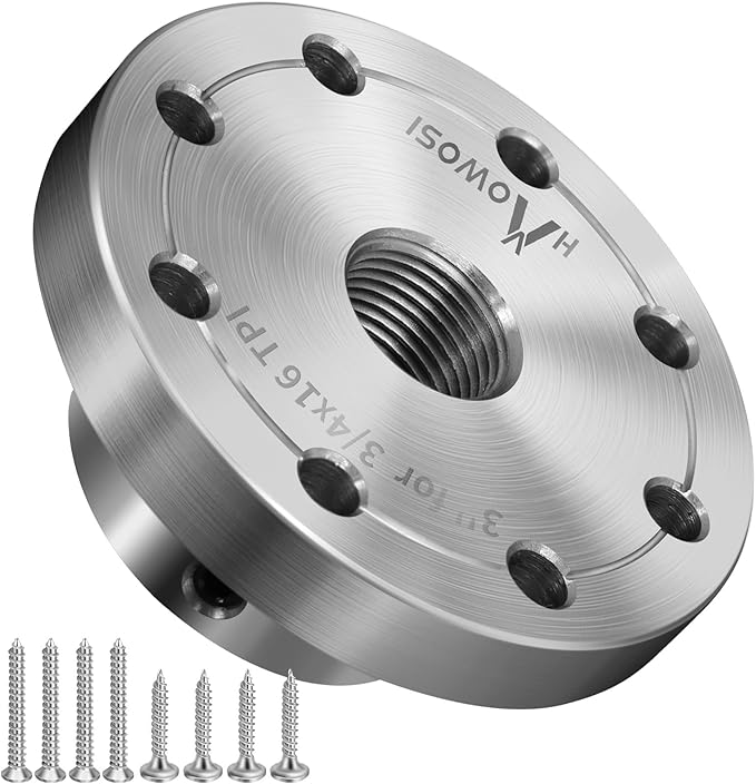 Wood Lathe Steel Faceplate 3",Faceplate for Wood Lathe,Lathe Face Plate Fit for 3/4" x 16TPI Spindle