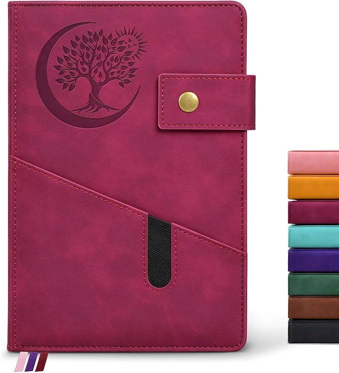 Lined Journal Notebook for Men, A5 Leather Journals for Writing Women, Hardcover Notebooks for Work,School,Note Taking,Travel,Business,Personal daily Diary,200 Page College Ruled (5.9" x 8.4")