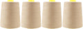 Mandala Crafts 4 Pack of Serger Threads Cones Spools - 20S/2 24000 Yards Polyester Natural Threads for Sergers Machine and Overlock Quilting Sewing Machine