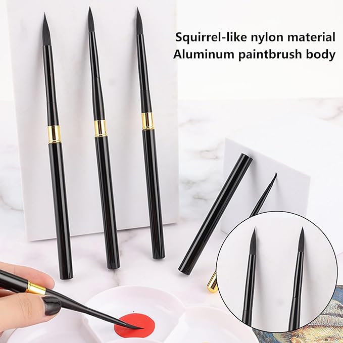 6Pcs Paint by Numbers Kit for Adults Acrylic Paint Brushes Set,Professional Fine Tip Detail Paintbrushes for Watercolor Gouache Oil Face Painting,Models,Figurine,Craft