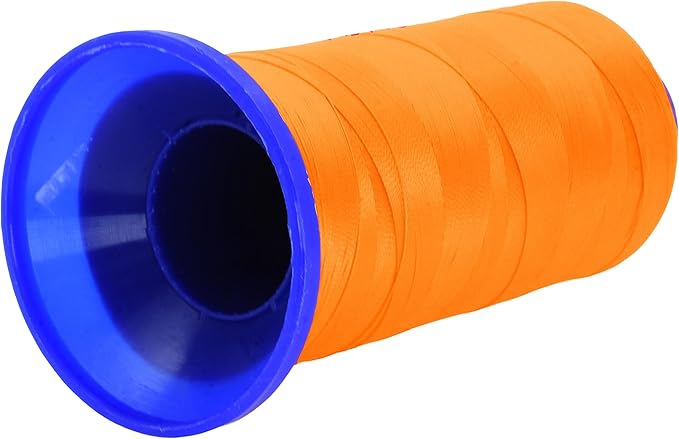 Mandala Crafts Orange Heavy Duty Thread - 1500 Yds Tex 70 Bonded Polyester Threads for Sewing Drapery, Jeans, Leather, Hair, Outdoor Marine Upholstery