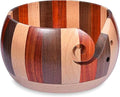 Coopay Wool Yarn Bowl Rosewood, Handmade Wooden Yarn Storage Bowl With Holes, Knitting Wool Storage Bowl Round - Ideal Knitting Crochet Accessories for Knitters