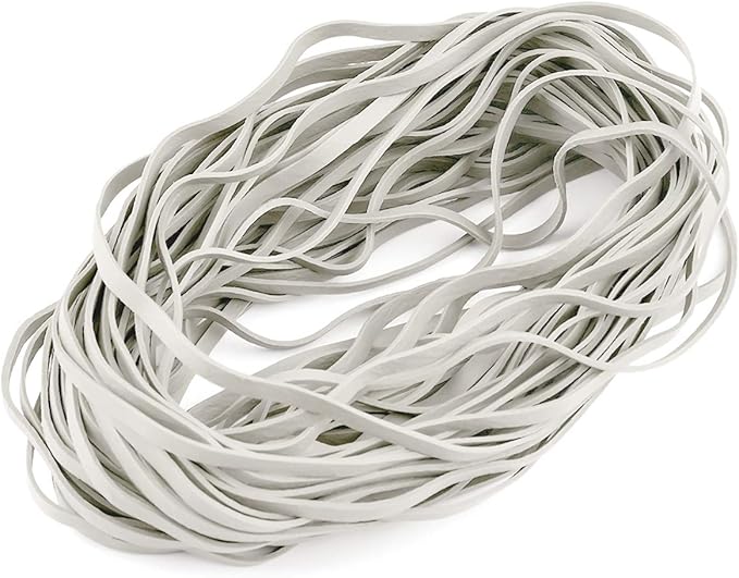 Coopay 120 Pieces Large Rubber Bands Bulk, 8 Inches Heavy Duty Strong Elastic Bands for Office Supply School Home, Securing Trash Can Garbage Cans, File Folders (White)
