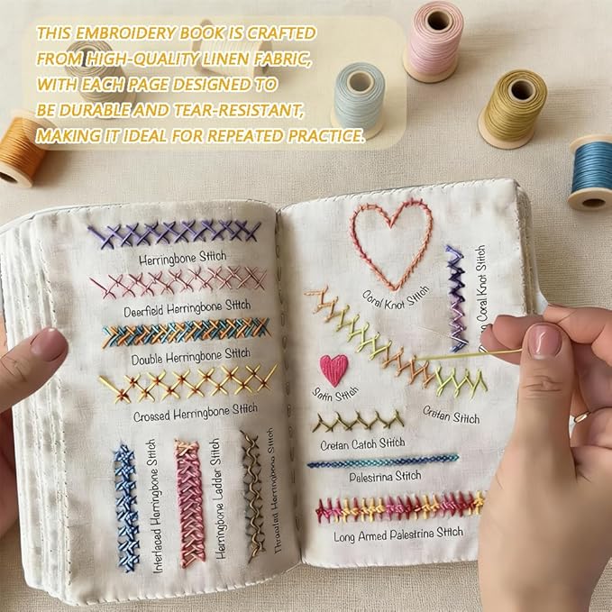 OYSMY Embroidery Stitch Book Kit,2026 New Embroidery Kit with 86 PCS Sewing Kit,Includes Illustrated Guide to 106 Universal Embroidery Stitches for Beginners and Craft Lovers(2 Set)