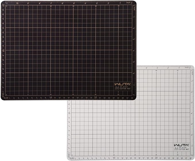 WUTA Self Healing Sewing Mat, Double Sided Non-Slip PVC Cutting Mat A4 Cutting Board for Sewing, Craft, Quilting, Fabric, Scrapbooking Project (9x12inch)