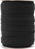 Mandala Crafts 16mm 20 Yds Roll of Black Elastic Bands for Sewing - 5/8 Flat Elastics Cord - 5 8 Inch Braided Stretch Straps for Crafting
