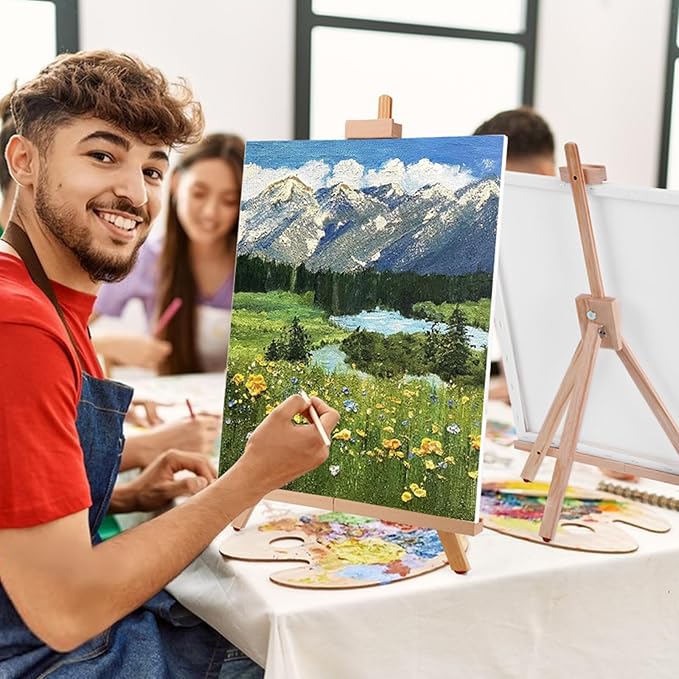 ESRICH 3 Pack Easels for Painting,Tabletop Easel A-Type Adjustable Table Easels for Painting, Holds Highest to 21" Canvas Portable Suitable,Paint Easel for Artists, Beginners, Students