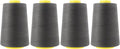Mandala Crafts 4 Pack of Serger Threads Cones Spools - 40S/2 24000 Yards Polyester Charcoal Gray Threads for Sergers Machine and Overlock Quilting Sewing Machine