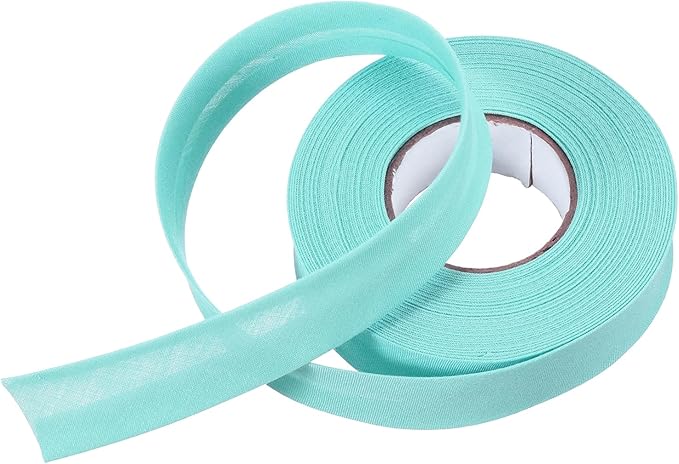 MECCANIXITY 3/4 Inch Single Fold Bias Tape Polyester Continuous Bulk Bias Tape for Sewing, Seaming Quilting Hemming Binding Crafts (Lake Blue 10 Yards)