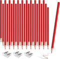 36 PCS Red Colored Pencils, Pre-sharpened Professional Wooden Art Pencils Set for Artists Painting | Premium Drawing Sketching Supplies (Red)