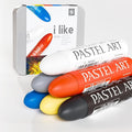 6 Pack Jumbo Oil Pastels Set (14 x 84 mm), Soft Oil Pastels with Vibrant Colors, Great Blending and Layering, Pastel Crayons for Professional Artists and Hobbyists