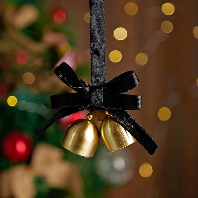 Black Velvet Ribbon Double-Sided Handmade Glossy Fabric Trim Wooden Spool Thin Ribbons for Christmas Tree Gift Wrapping Crafts Wedding Flower Bouquet 3/8 inch x 5YD 3 Rolls