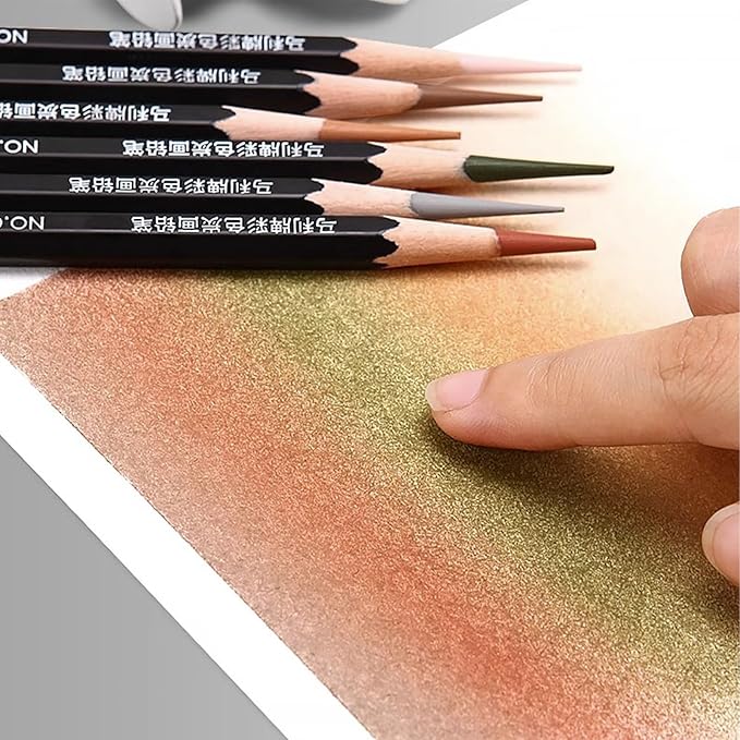 Marie's Colored Charcoal Pencils Set, 6 Colors 12 Pieces, Pastel Chalk Pencils for Drawing, Sketching, Coloring & Shading, Art Supplies for Adult Artists