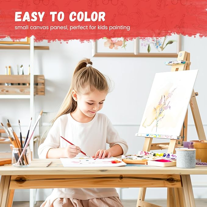 Simetufy 24 Pack Canvas Boards for Painting 5x7 Inch Small Canvas Panels Blank, Gesso Primed Acid-Free 100% Cotton White for Acrylics Oil Painting Art Supplies