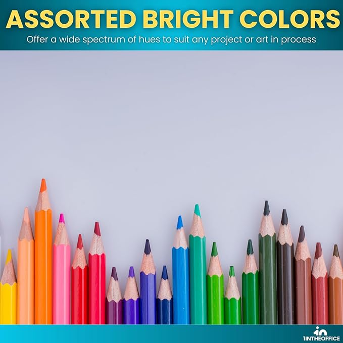 1InTheOffice Colored Pencil, Colored Pencils for Kids, Art Colored Pencils, Pre-Sharpened Pencil Set, (96 Pack)