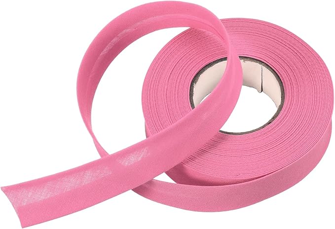 MECCANIXITY 3/4 Inch Single Fold Bias Tape Polyester Continuous Bulk Bias Tape for Sewing, Seaming Quilting Hemming Binding Crafts (Rose Red 10 Yards)