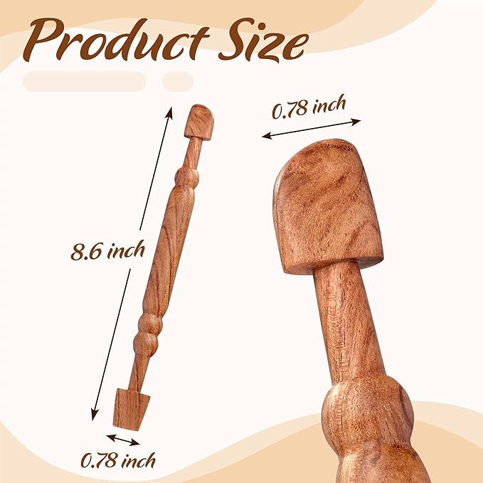 Vtuna Double Head Clay Sculpting Tool, Modeling Ceramic Pottery Tool, Styling, Carving and Smoothing Throwing Pottery Sticks, 2in1 Pottery Wood Tool (1)