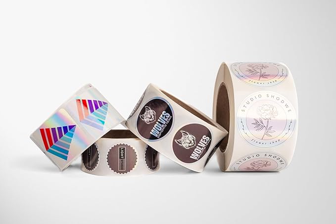 Build Your Own Stickers - Any Design + Logo - Personalize Business - 50+ Roll - Multi Shapes, Sizes, Backgrounds, Text - Gloss/Matte Labels (2 inch Circle)