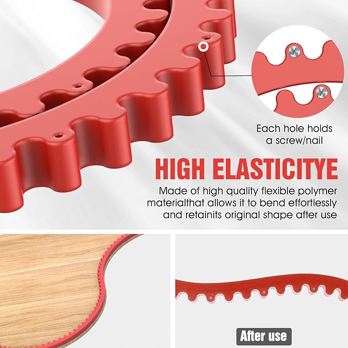 Router Templates for Woodworking, 39" Plastic Woodworking Profiling Strip & Edge Guide Kit for Precision Trimming, Fits Bosch DeWalt Makita Routers, DIY Furniture Cabinet Table Edge Molding Jig (Red)