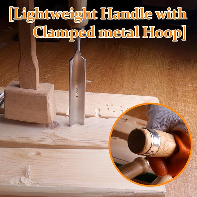 Atoplee Wood Carving Gouge Chrome Vanadium Steel Semi-Circular Carpenter Woodworking Chisel (18mm(3/4"))
