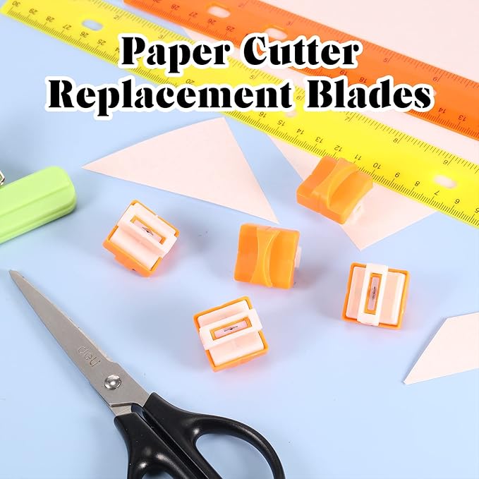 Honoson 6 Pieces Paper Cutter Replacement Blades Paper Trimmer Blades Refill Craft Cutting Replacement Blades for A4 Cutter(Orange)