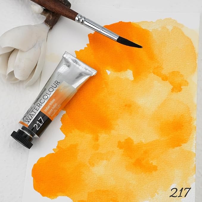 PHOENIX Professional Watercolor Paint Single Tube - 0.47 Fl Oz / 14ml - Indian Yellow