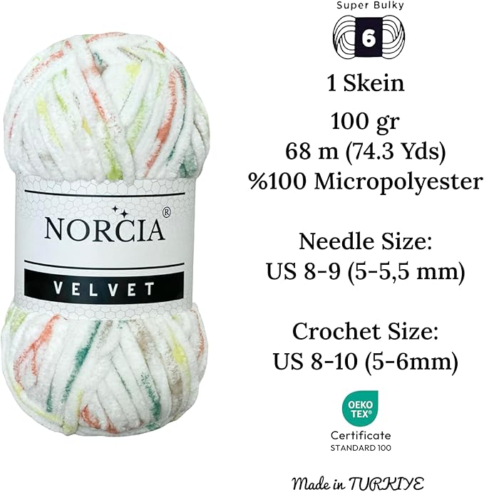 Soft Velvet Yarn Chenille Yarn for Crocheting Super Bulky 3x100g (3x74.3 yds) Baby Blanket Yarn for Knitting Amigurumi Yarn for Crochet Weaving Craft
