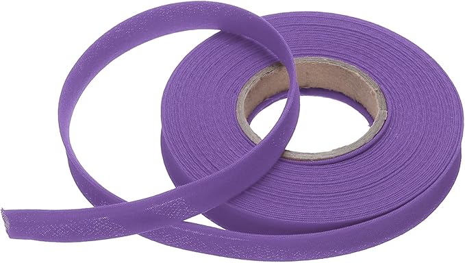 MECCANIXITY 1/2 Inch Single Fold Bias Tape Polyester Continuous Bulk Bias Tape for Sewing,Seaming Quilting Hemming Binding Crafts (Purple 10 Yards)