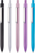 LINFANC 5 Pcs Gel Pens Ballpoint, Metal Barrel Medium Point 0.7 mm Quick Dry Black Ink Cute Pens for Journaling, Smooth Writing Gel Pen, Cute School Supplies Office Supplies Gifts for Women