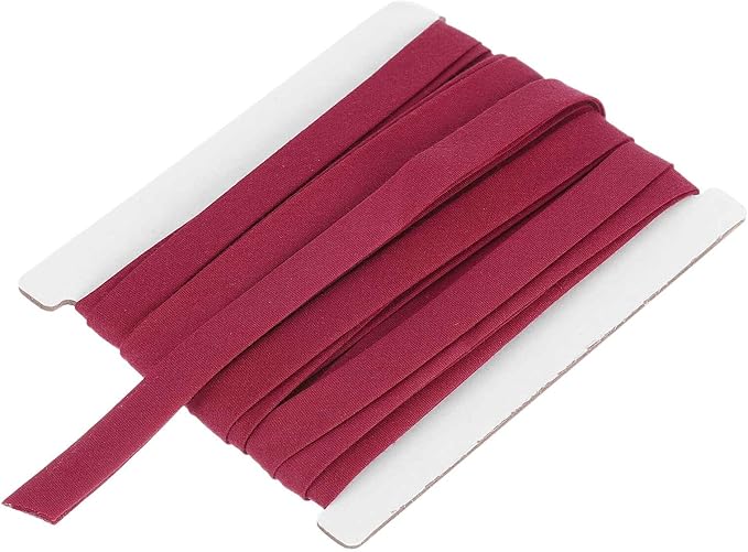 MECCANIXITY 2/5 Inch Double Fold Bias Tape Continuous Bulk Bias Tape for Sewing, Seaming Quilting Hemming Binding Crafts (Wine Red 6 Yards)
