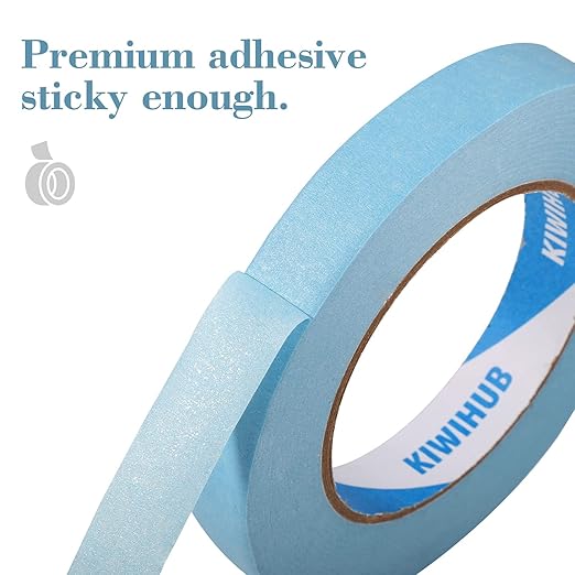 Light Blue Painters Tape,0.7" x 60 Yards x 3 Rolls (180 Yards Total) - Medium Adhesive Masking Tape for Painting,Labeling,DIY Crafting,Decoration and School Projects