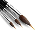 Watercolor Brushes Set 3Pcs Extended Needle Point Brushes Synthetic Extra Pinhead Brush for Fine Detailing, with Belly Reservoir for Continuous Painting & Broad Washes Great for Artists
