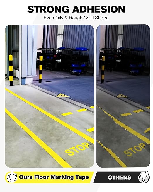 Avery Dennison Floor Marking Tape, 2 Inch x 108 Ft Yellow Caution Tape, 3 Rolls Heavy Duty Safety Tape for Indoor & Outdoor, High Adhesion & Durable | Warehouse, Factory, Parking, Retail