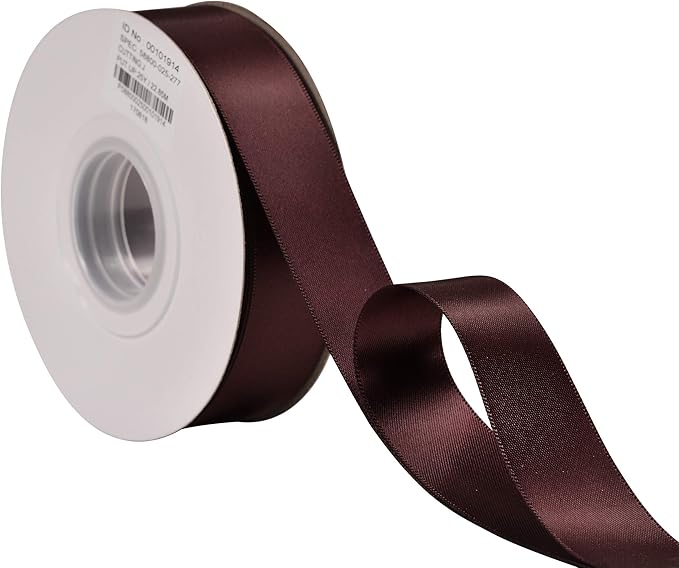 YAMA Double Face Satin Ribbon - 1 Inch 25 Yards for Gift Package Wrapping,Floral Design,Hair Bow Clip Making,Crafting,Sewing,Wedding Decor, Burgundy
