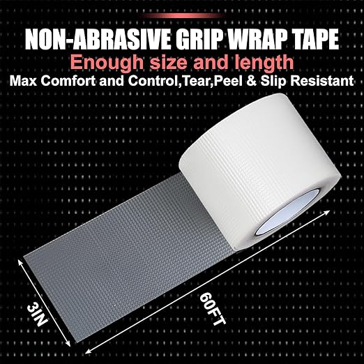 Non-Abrasive Grip Tape Roll, 3In x 60ft, Customizable Sliding Duty Tape, Portable Multi-Purpose Grip Tape, Tear, Peel & Slip, for Gadgets and Gear From Slipping, Sliding Or Shifting More (Clear)